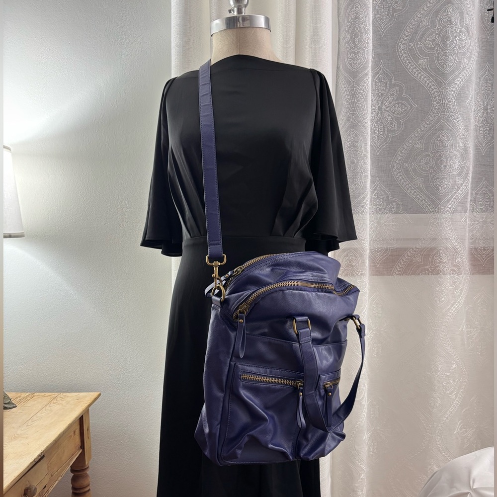 *Vintage* Hollywood Intuition by Jaye Hersch Dark Blue/Purple Crossbody Bag, EUC